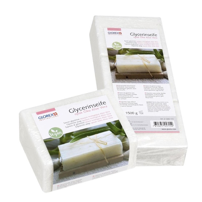 Rohseife mit Glycerin und Aloe Vera vegan in verschiedenen Größen