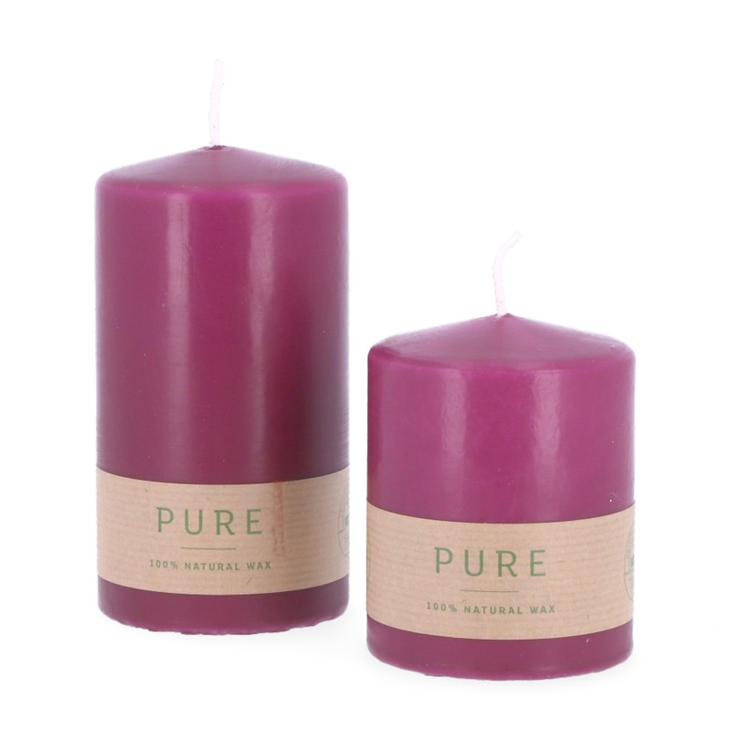 Kerze PURE 4er Set 9-13cm/D 7cm
