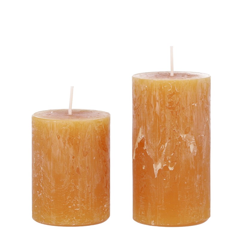 Kerze rustic 4er Set 8-11cm/D 6cm honig