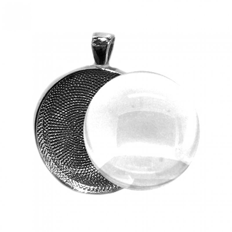 Anhänger Fassung 30mm silber