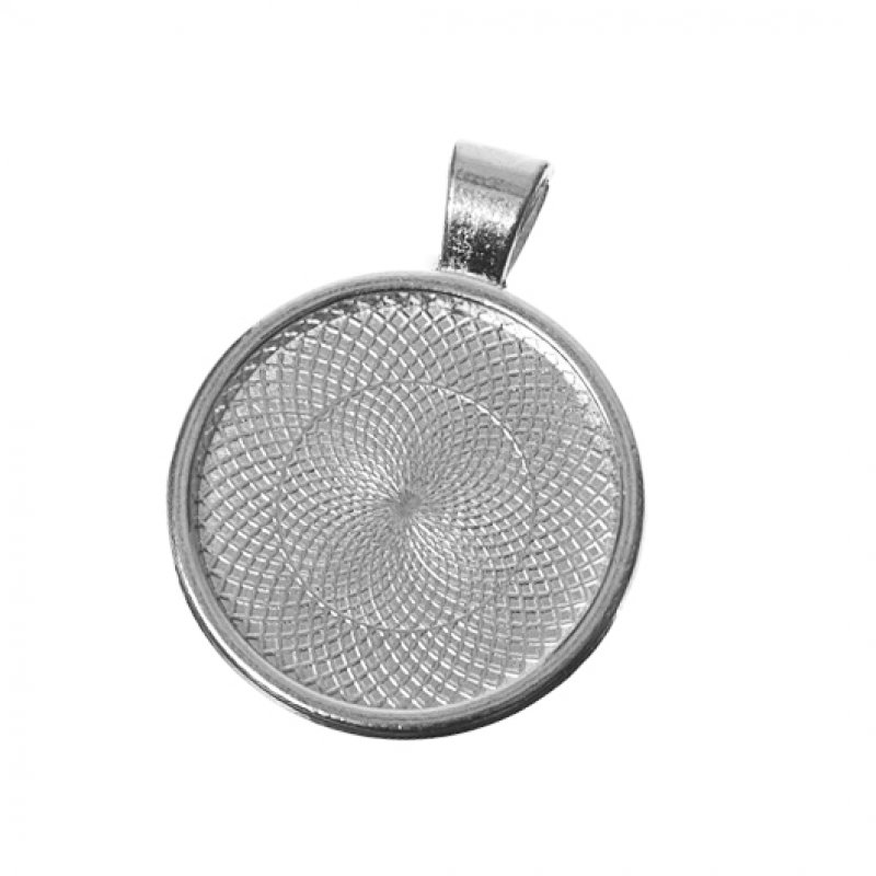 Kettenanhänger Fassung 25mm silber