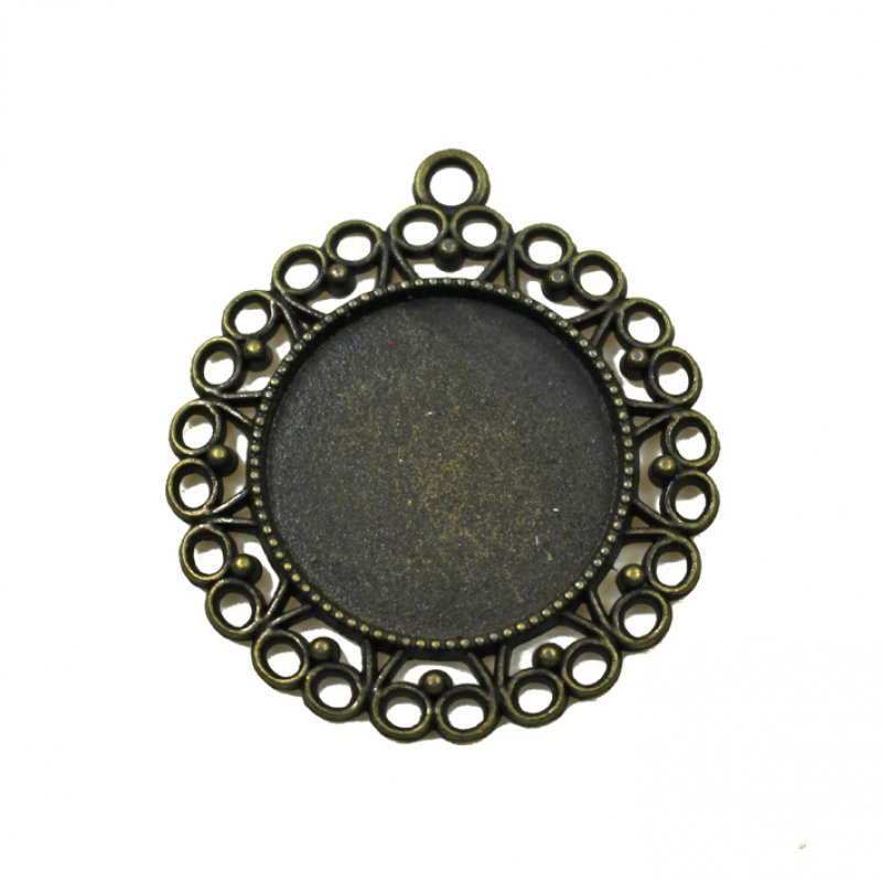 Anhänger Fassung 25mm bronze Kreise