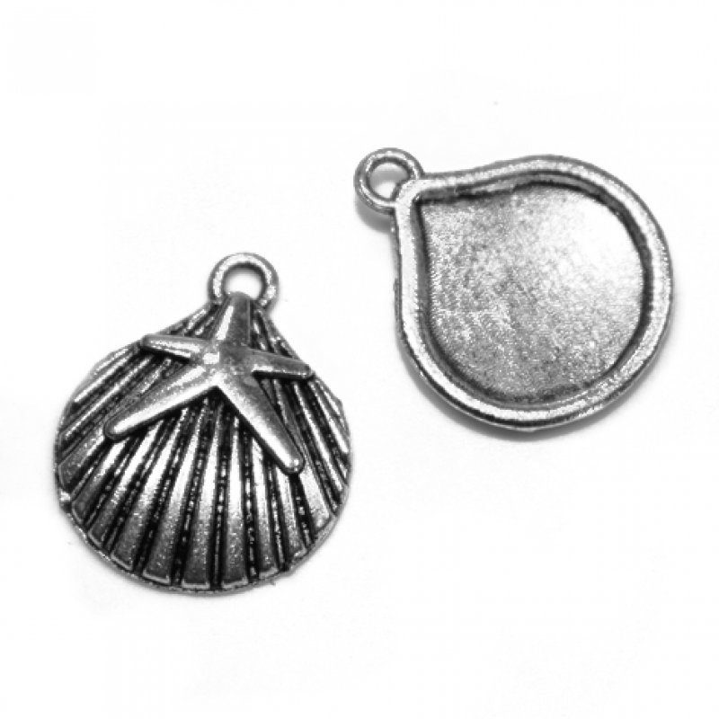 Metallanhänger muschel 21mm silber