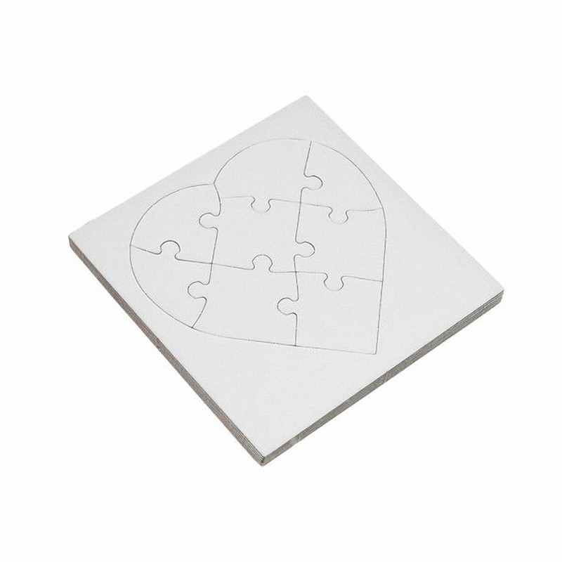 Blanko Puzzle weiß Herz 8tlg