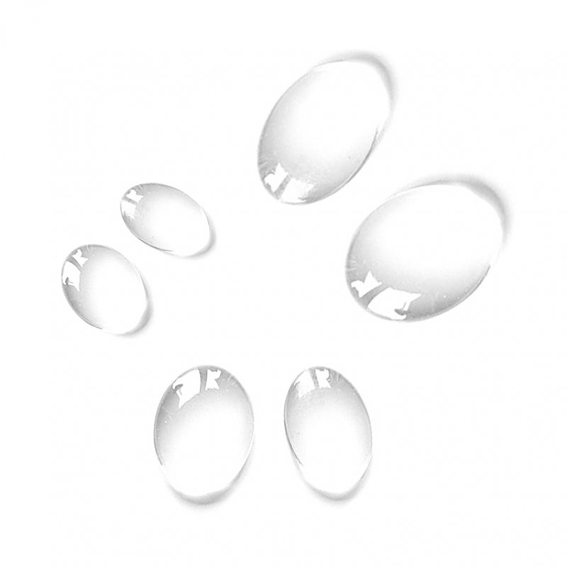 Glascabochon transparent oval