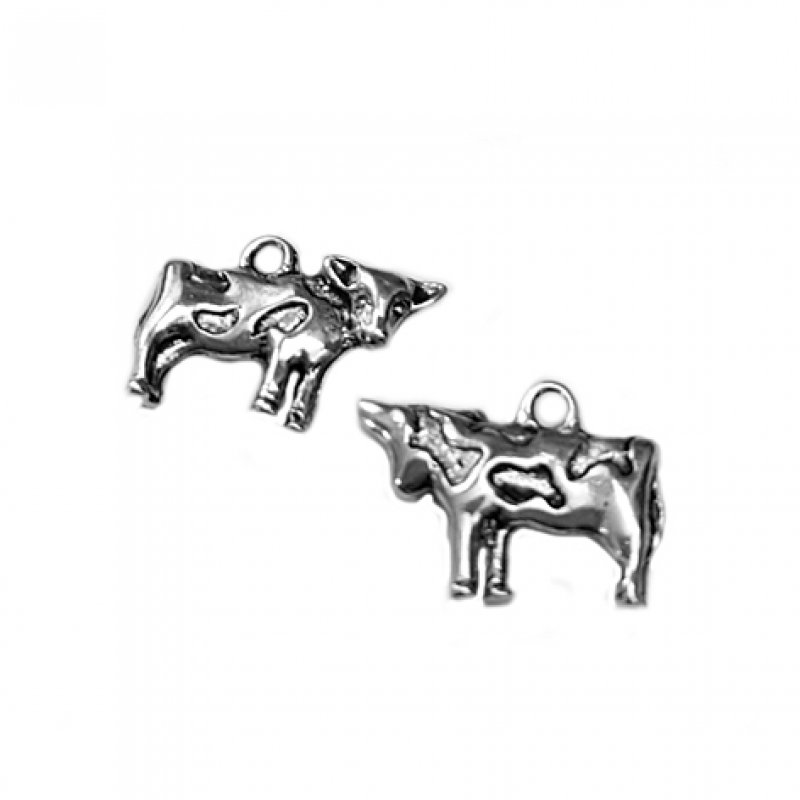 Anhänger Kühe silber für Charivari 18mm