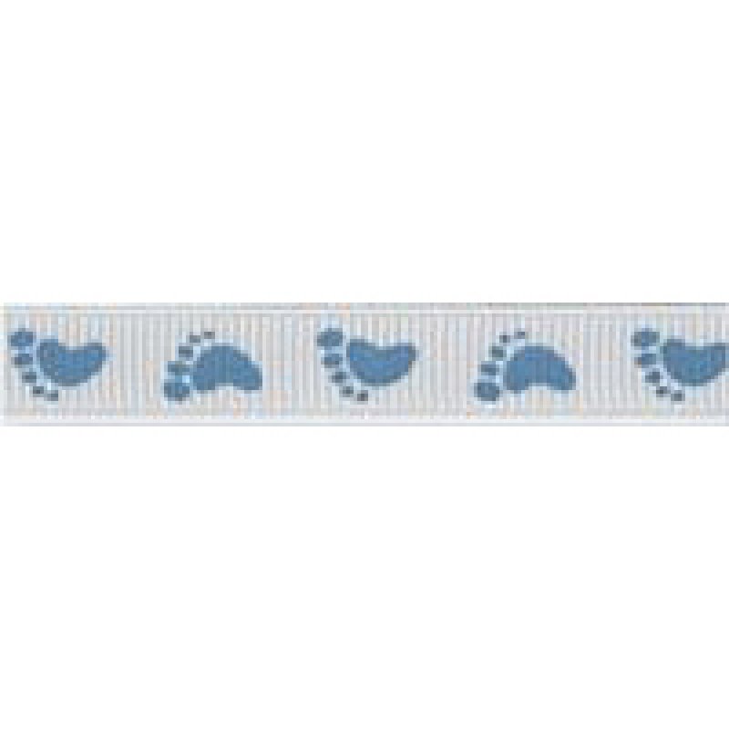 Dekoband Babyfüße blau