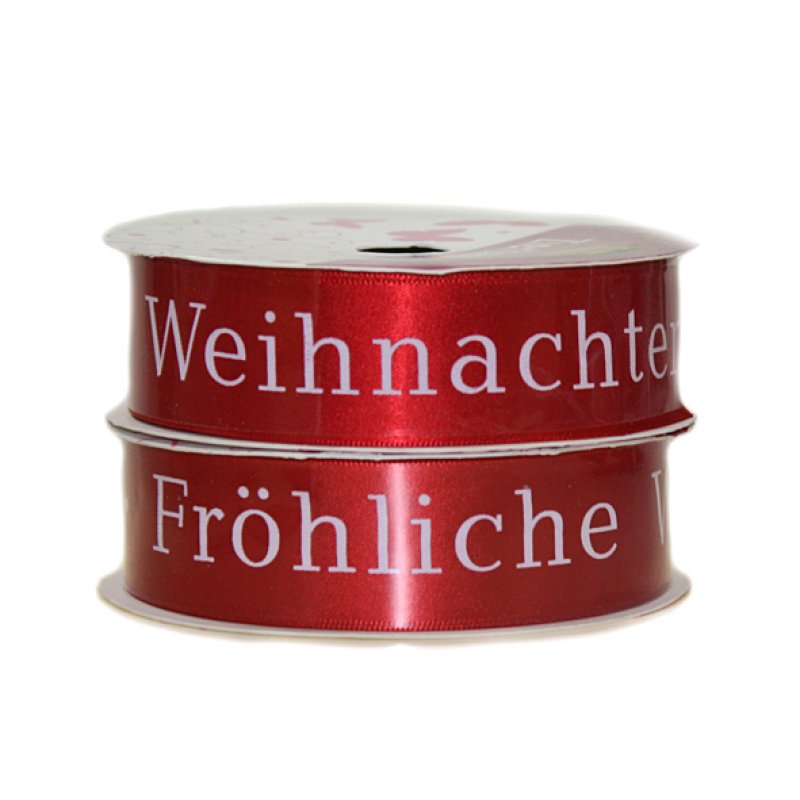 Dekoband Fröhliche Weihnachten rot 3m