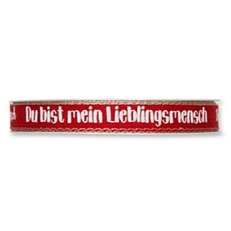 Dekoband Lieblingsmensch rot