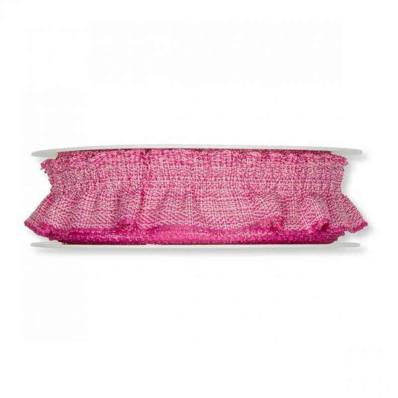 Elastisches Rüschenband pink Rolle