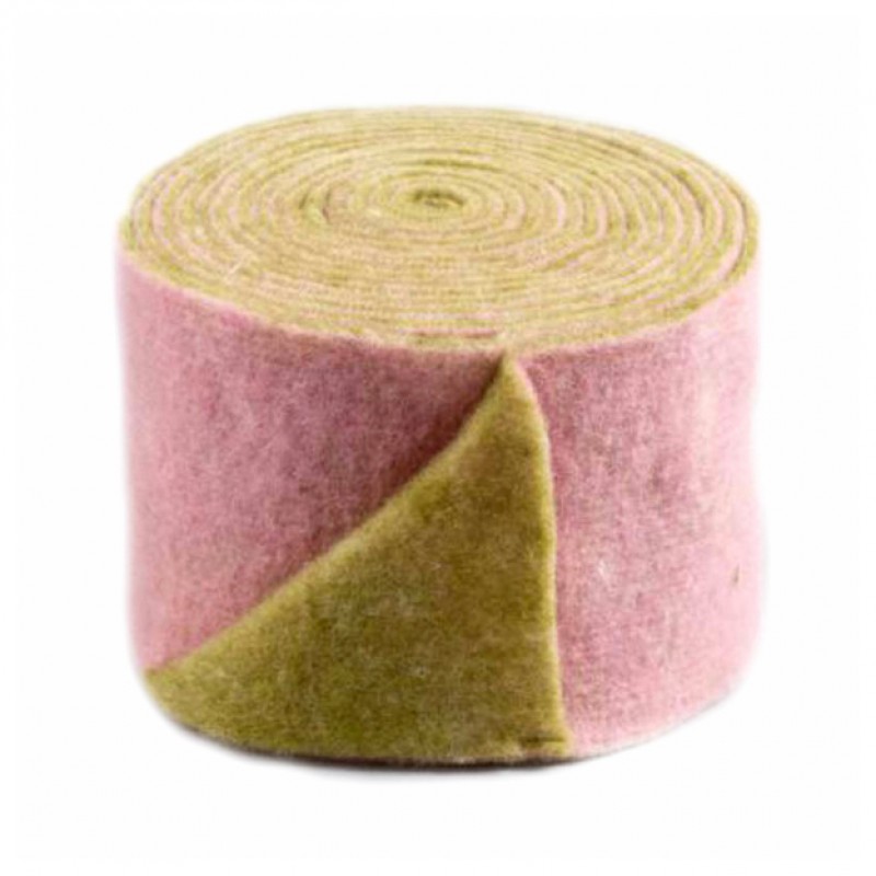 Filzband rosa oliv zweifarbig auf Rolle