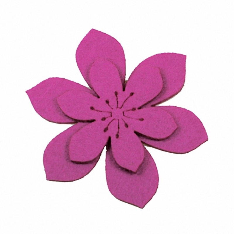 Filzblumen fuchsia 2 Stück 6-9cm