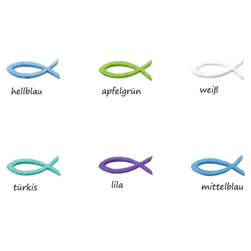 Filzfische bunt 3cm
