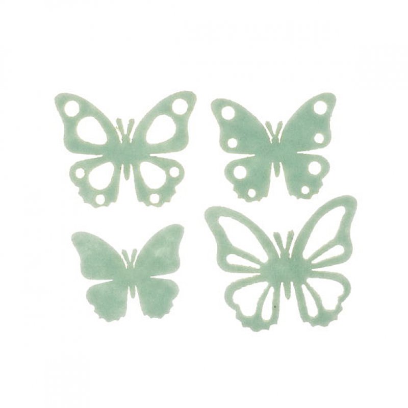4 Schmetterlinge 4-5cm pastelblau