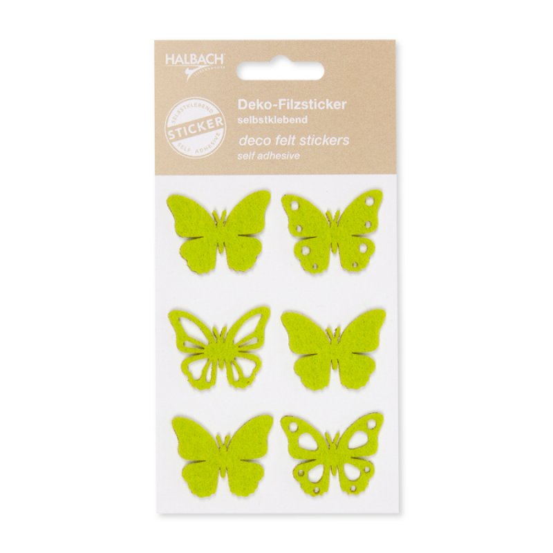 6 Schmetterlinge Sticker grün