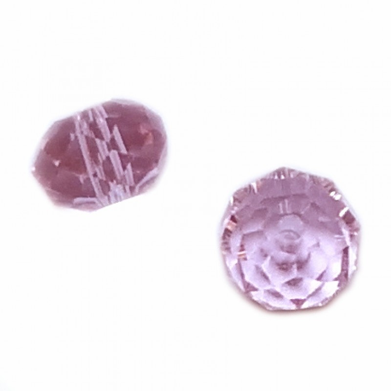 Glasfacettperle rosa 8x6mm