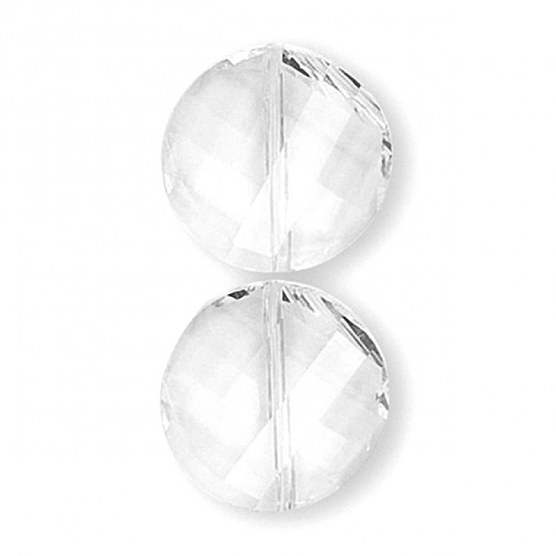 Glasschliffperle rund 18mm kristall