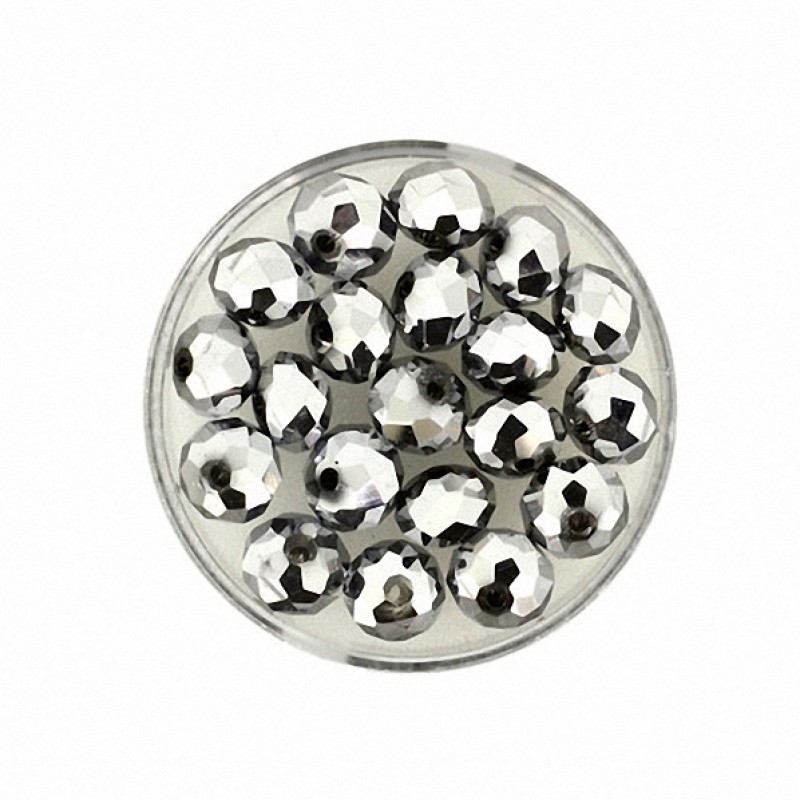 Glasschliffperle silber 8mm