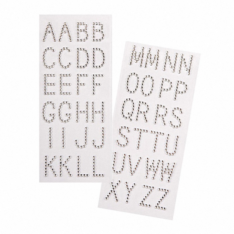 Sticker Glitzer-Alphabet kristall 48 Stück 2,2cm