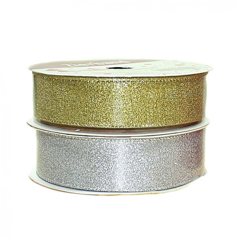 Dekoband Glitzer silber oder gold