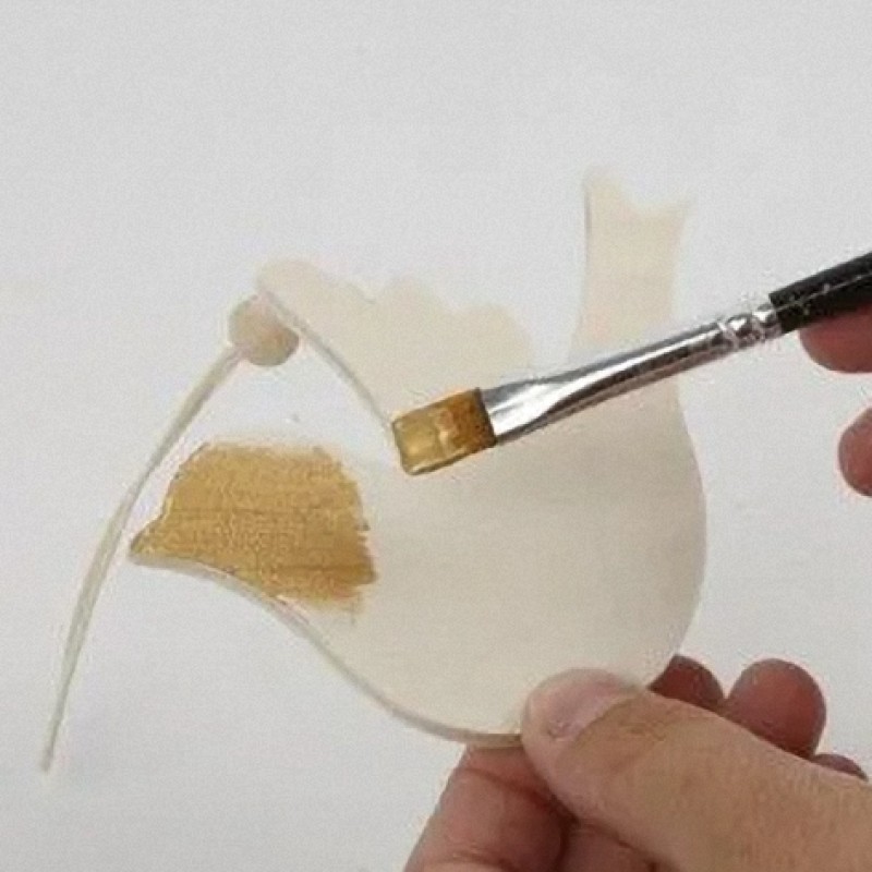 Holzhänger Taube 95mm bemalen