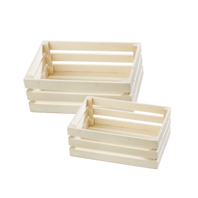 Holzkisten Set 10-12cm natur