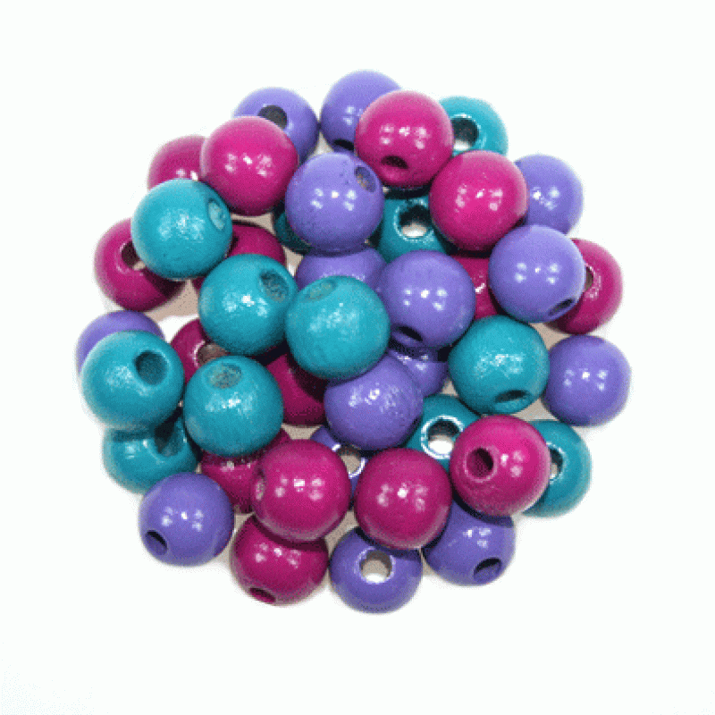 Holzperlen 10mm berry Mischung 50 Stück