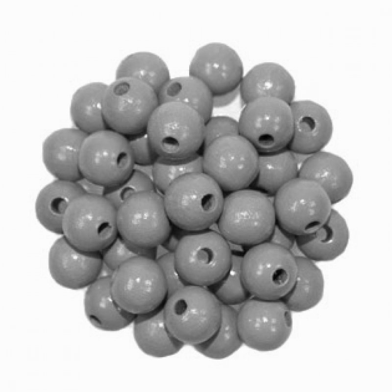 Wooden Craft Beads - Grey