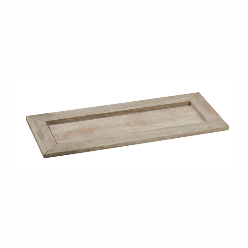 Holztablett 35cm grau lasiert