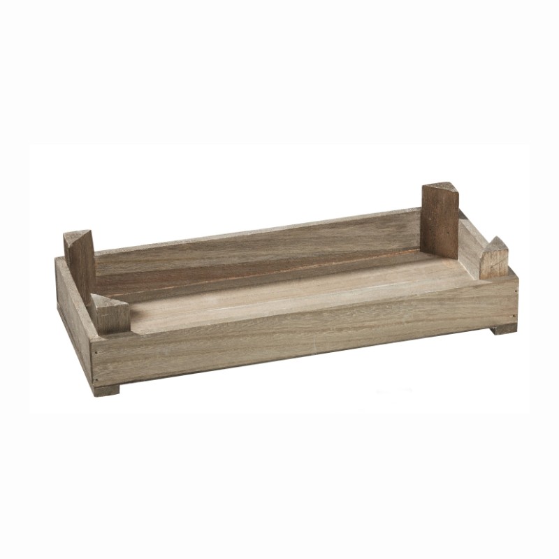 Holztablett 35cm grau lasiert