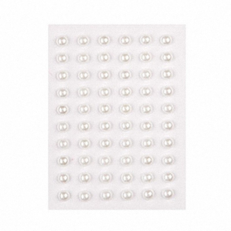 Sticker Halbperlen weiß 60 Stück in 6mm