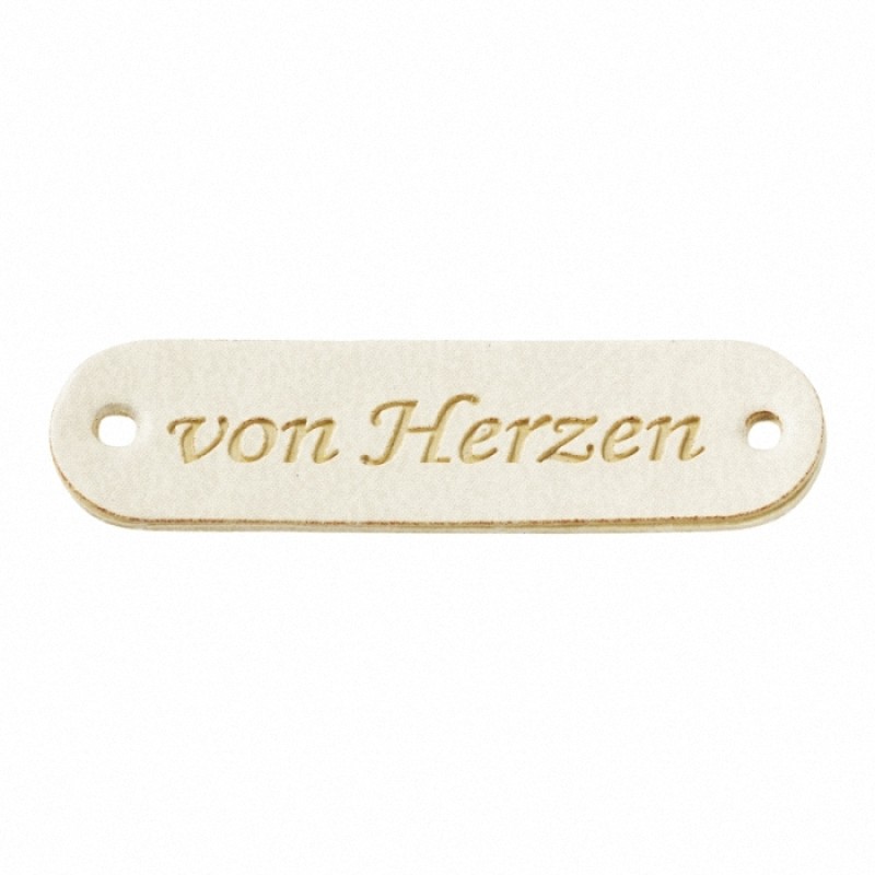 Label Kunstleder von Herzen 45mm beige 4 Stück