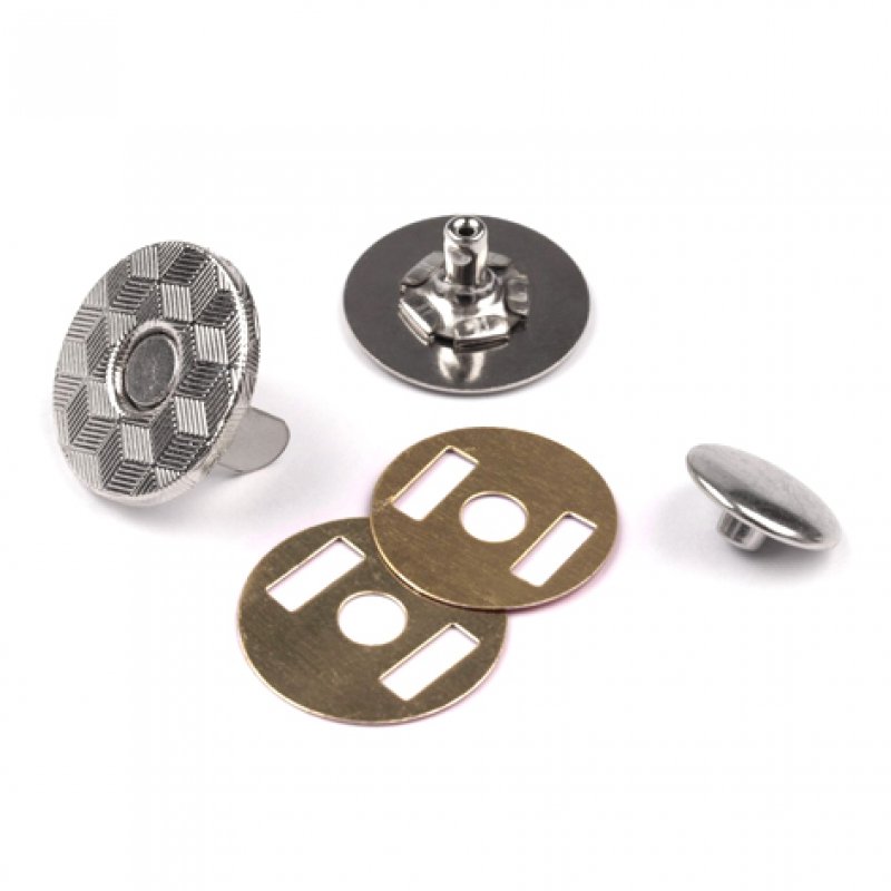 Taschenmagnet silber mit Niete 18mm
