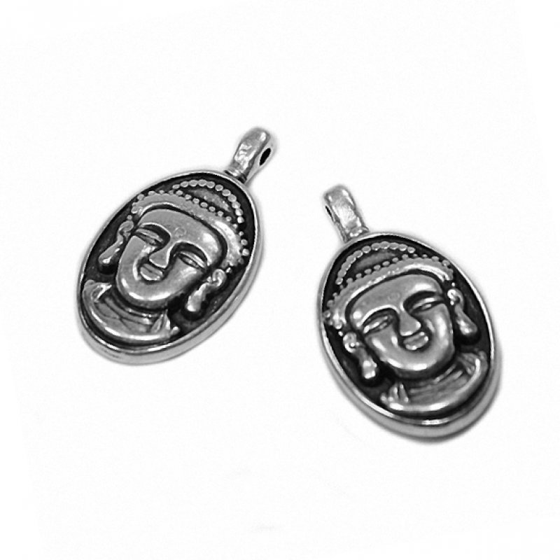 Metallanhänger Buddha silber 32mm