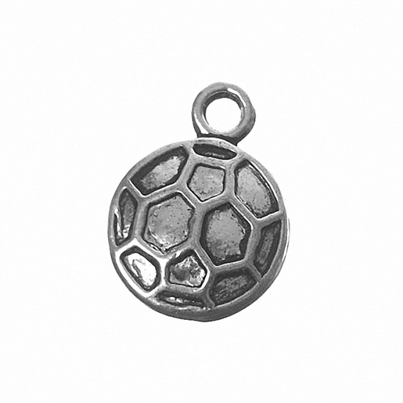 Metallanhänger Fussball 15mm silber