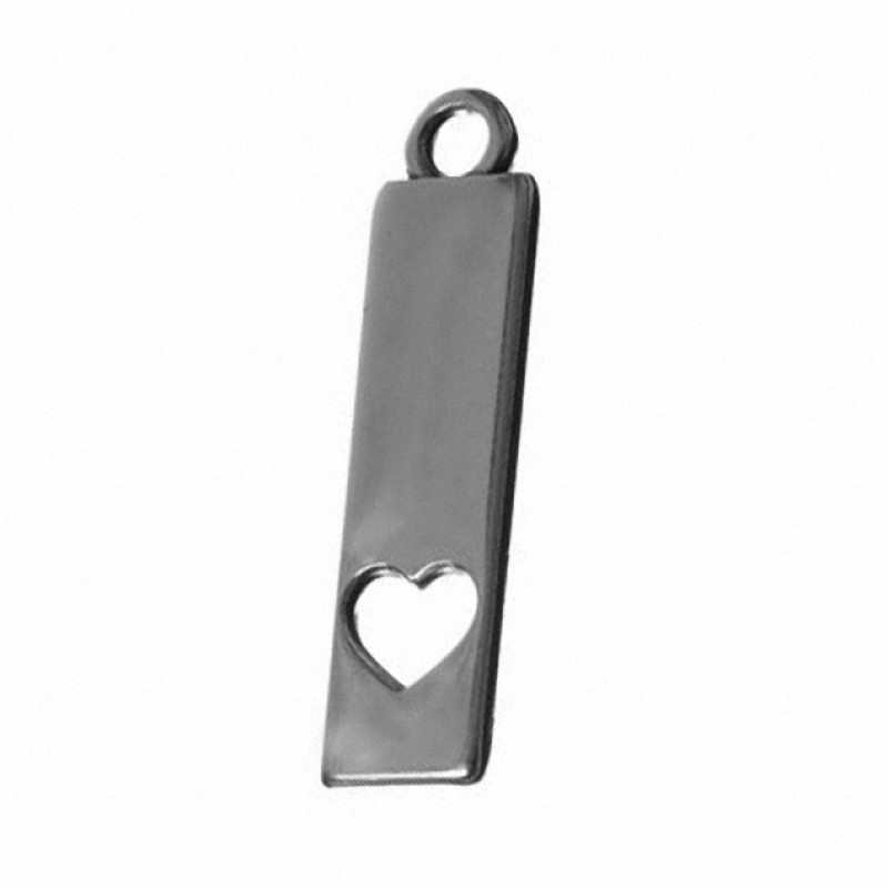 Metallanhänger Herz 32mm silber