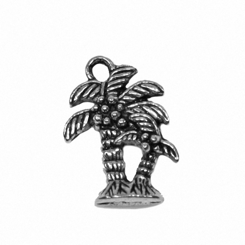 Metallanhänger Palme 19mm silber