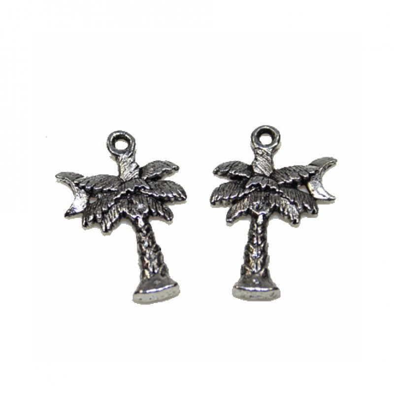 Metallanhänger Palme 21mm silber