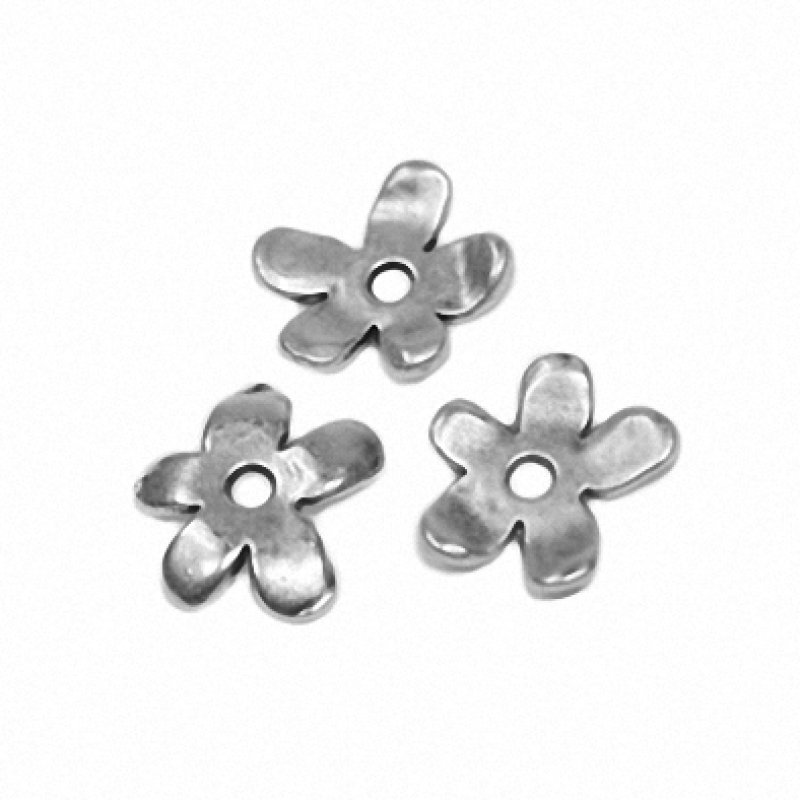 Metallperle Blume 14mm silber