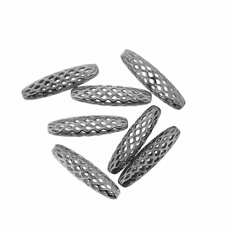 Metallperle oval 28mm silber