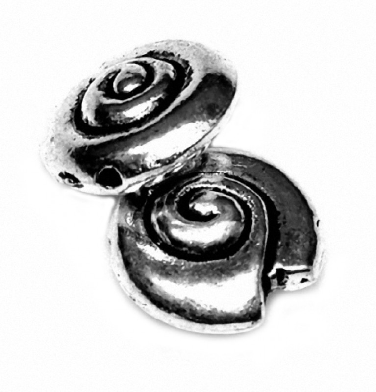 Metallperle Schnecke 15mm silber