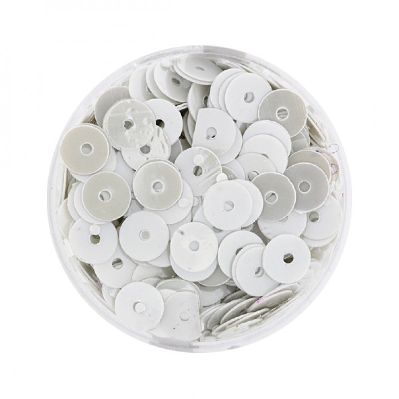 Pailletten perlmuttweiß glatt 7g