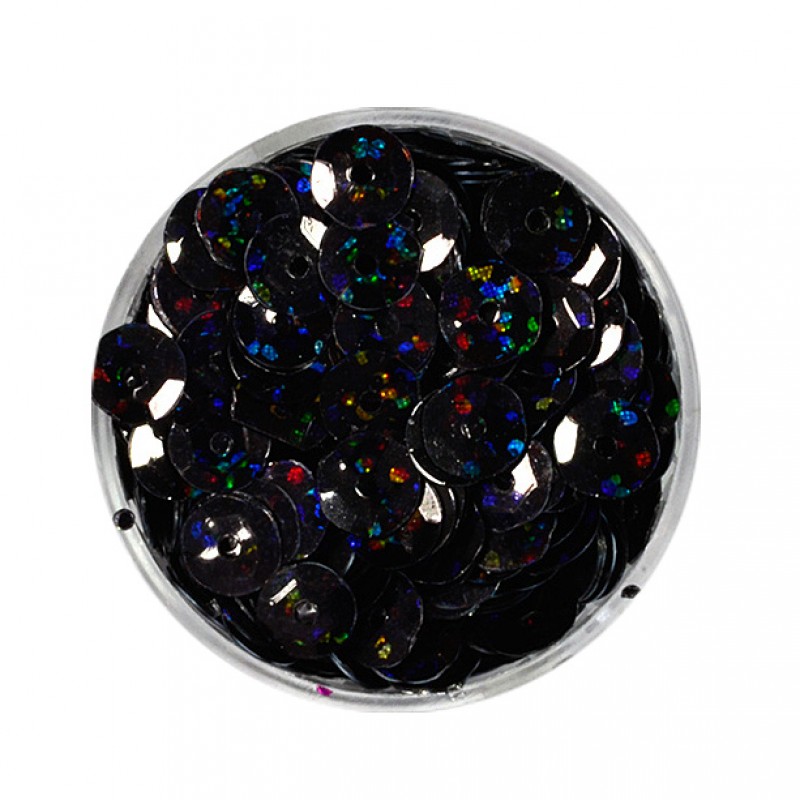 Pailletten schwarz Schüssel Flitter 7g