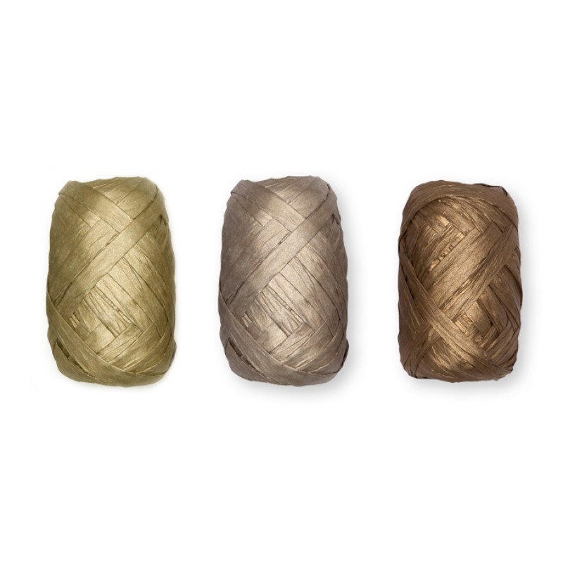 Papierkordel flach gold-bronze