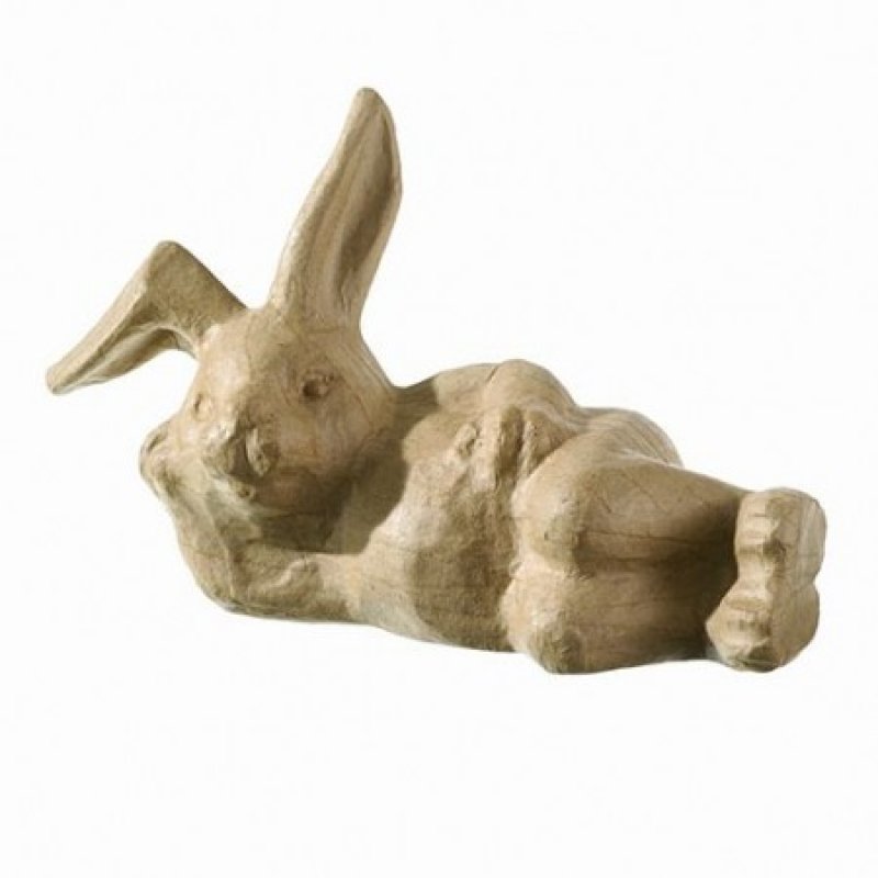 Papp-Hase liegend 21cm