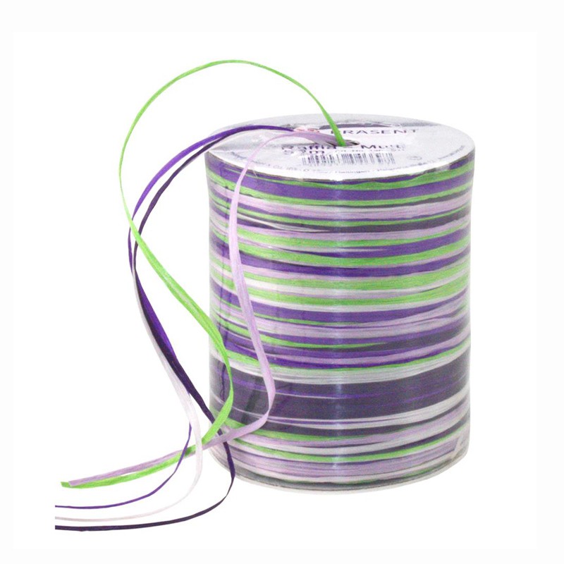 Raffia Bast multicolor in violett 50m