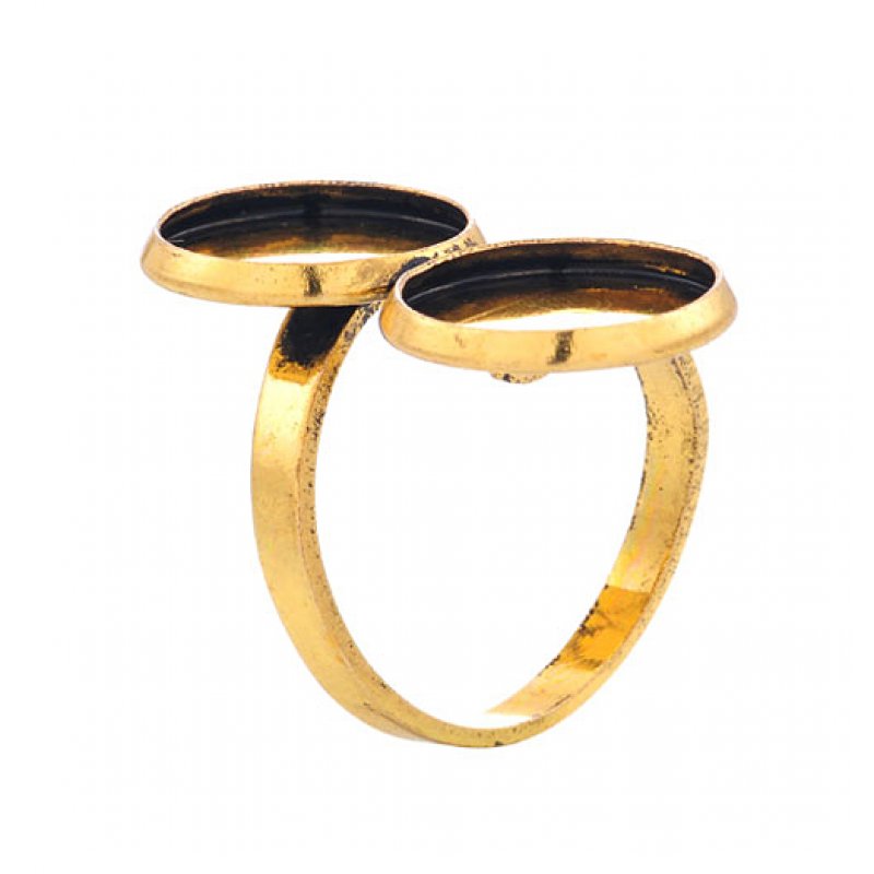 Fingerring Fassung altgold 12mm