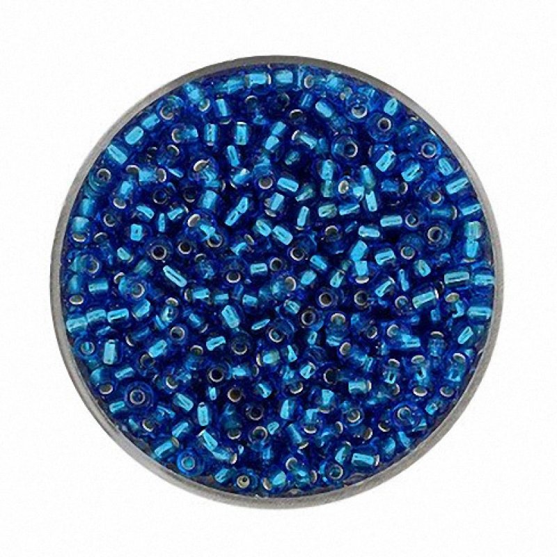 Rocailles blau Silbereinzug 2,6mm 17g Dose