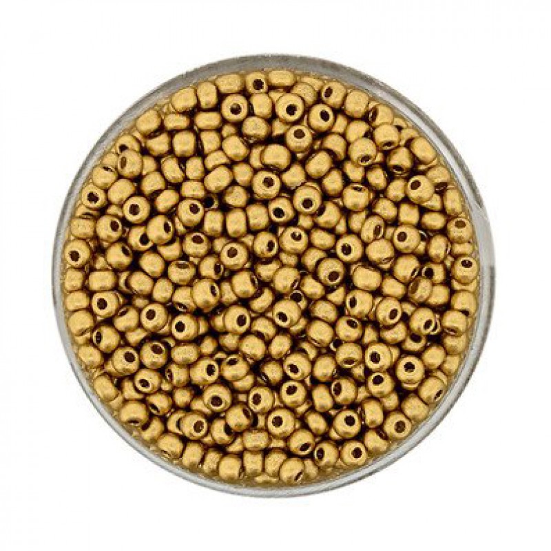 Rocailles gold metallic matt 2,6mm 17g Dose