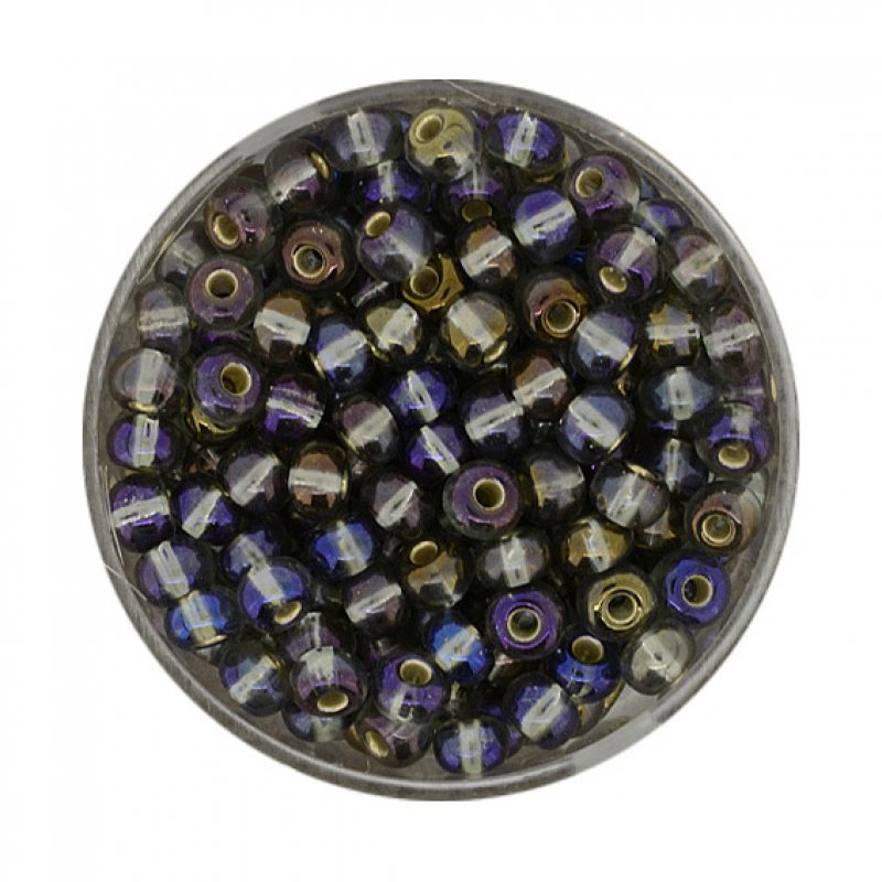 Rocailles grau AB Silbereinzug 4,5mm 17g Dose